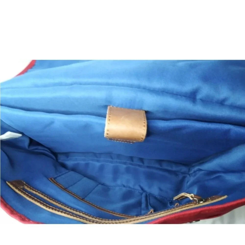 Will Leather Goods Canvas Messenger Bag Leather Trim Red Shoulder Bag Dream Bag